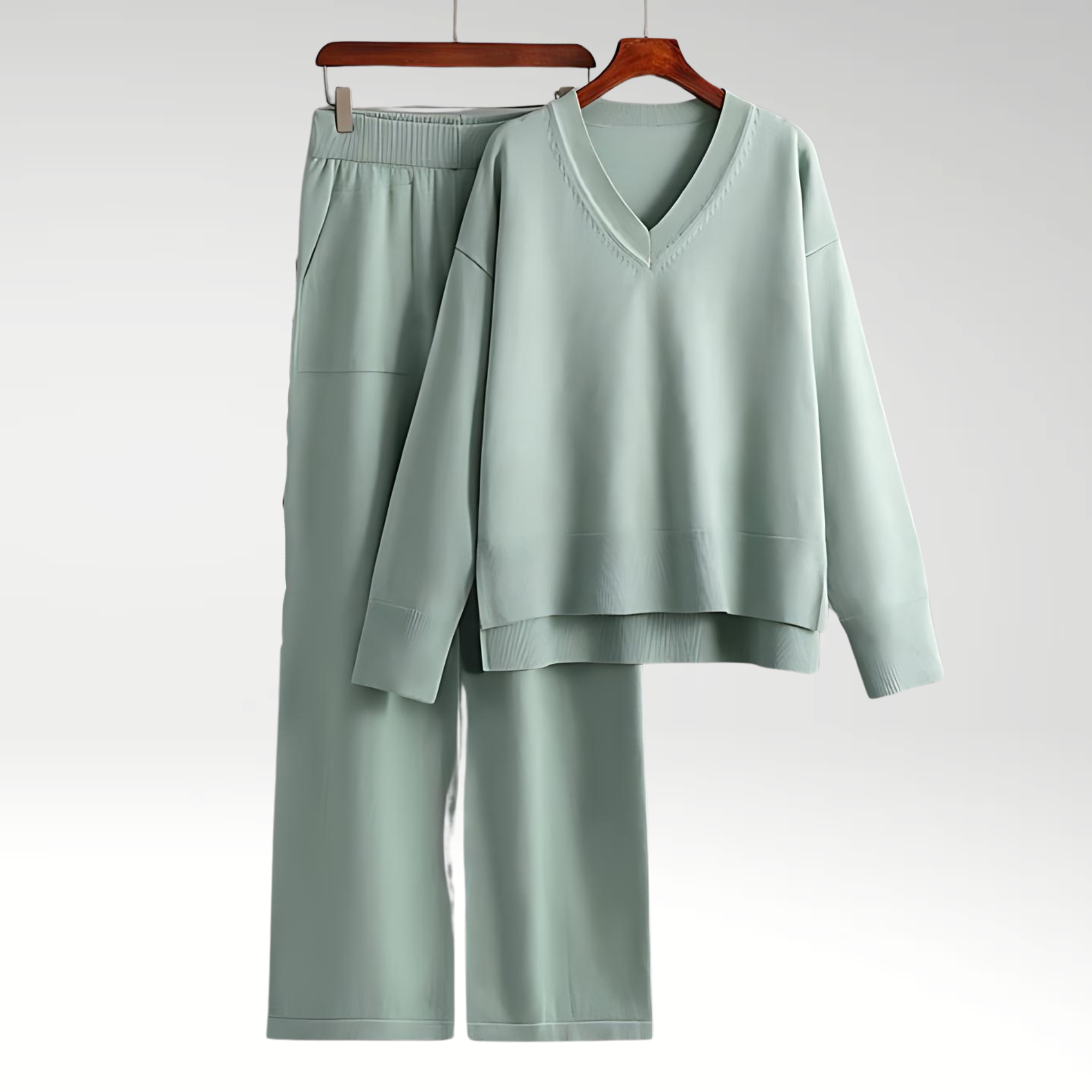 Izabele Atelier™ | Luksusowy dwuczęściowy zestaw z dekoltem w serek