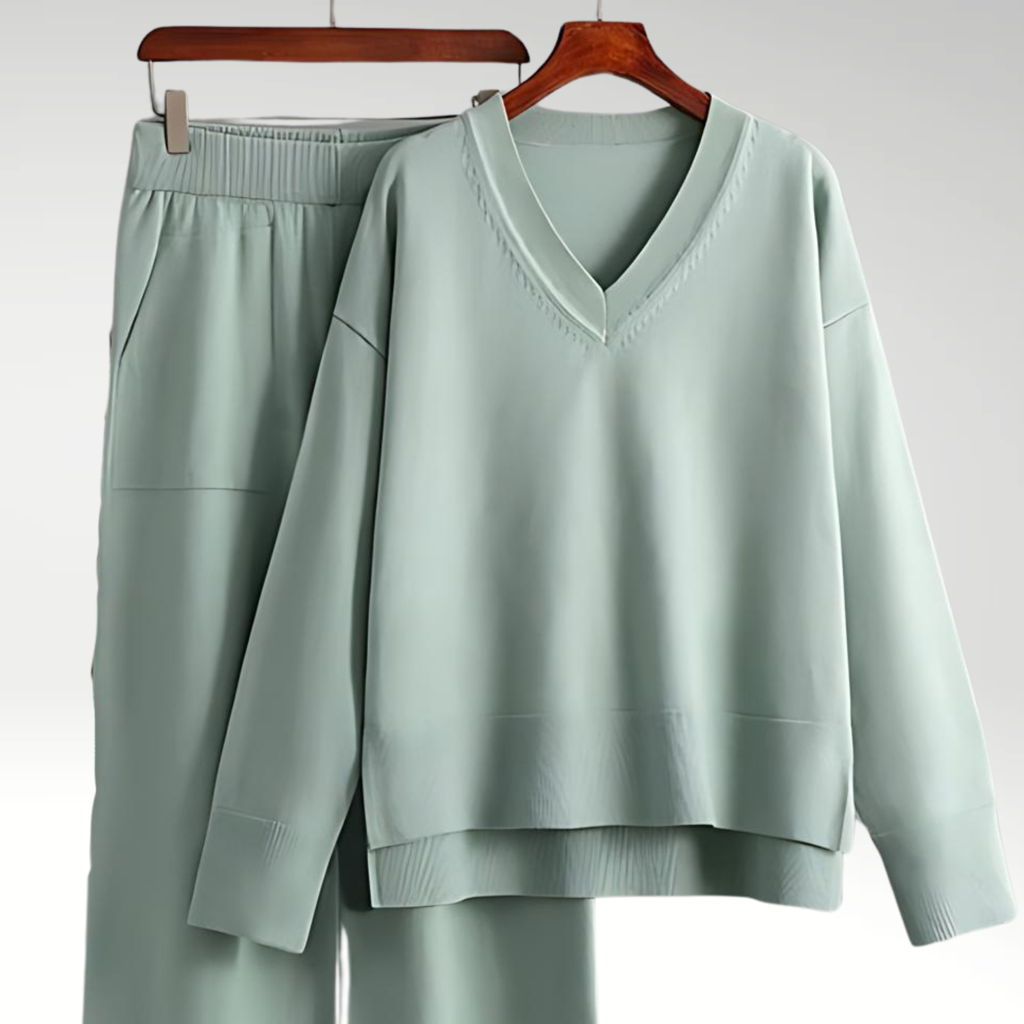 Izabele Atelier™ | Luksusowy zestaw dwuczęściowy z dekoltem w kształcie litery V