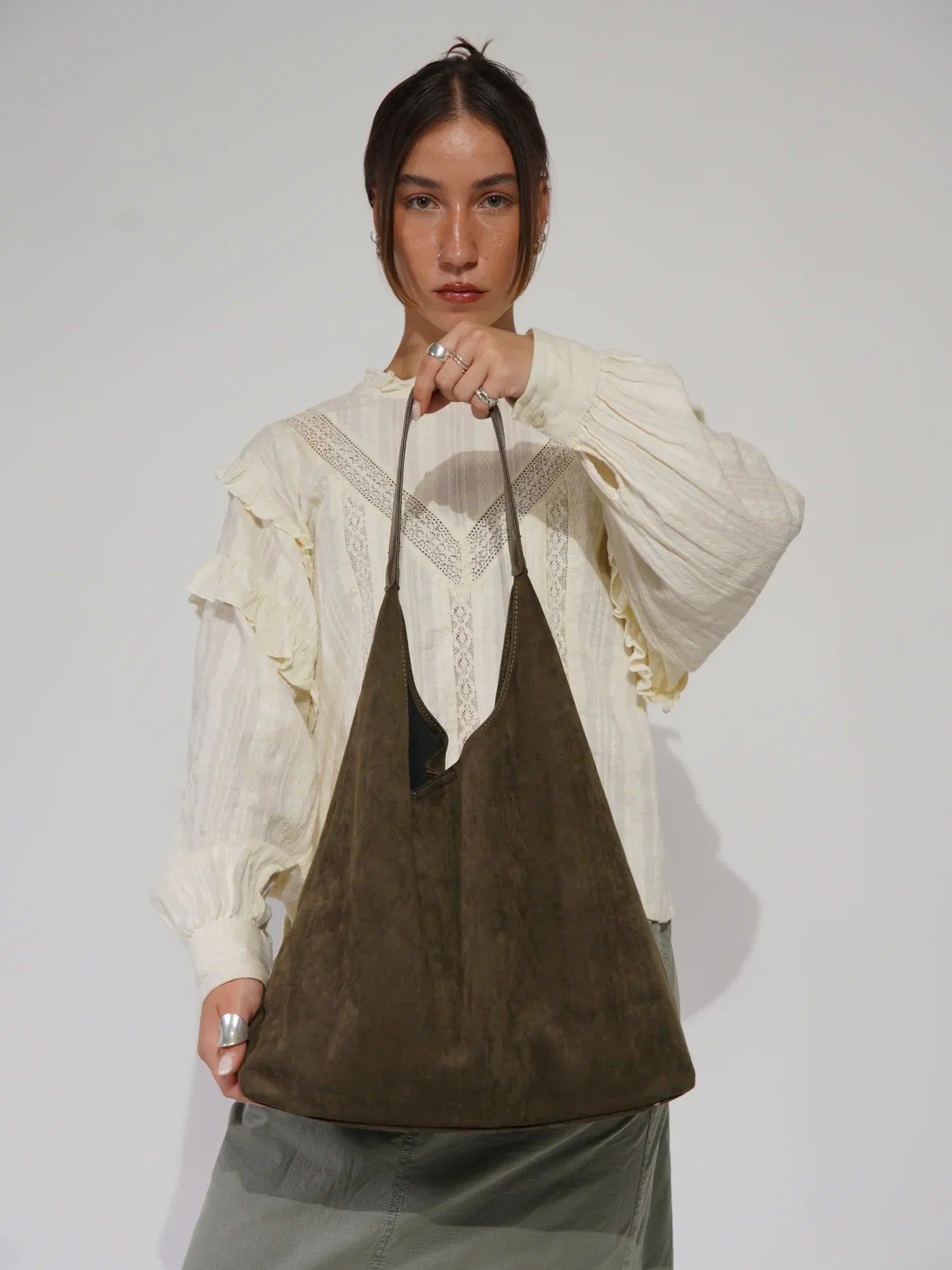 Izabele Atelier™ | Torebka na ramię z zamszu RetroSoft