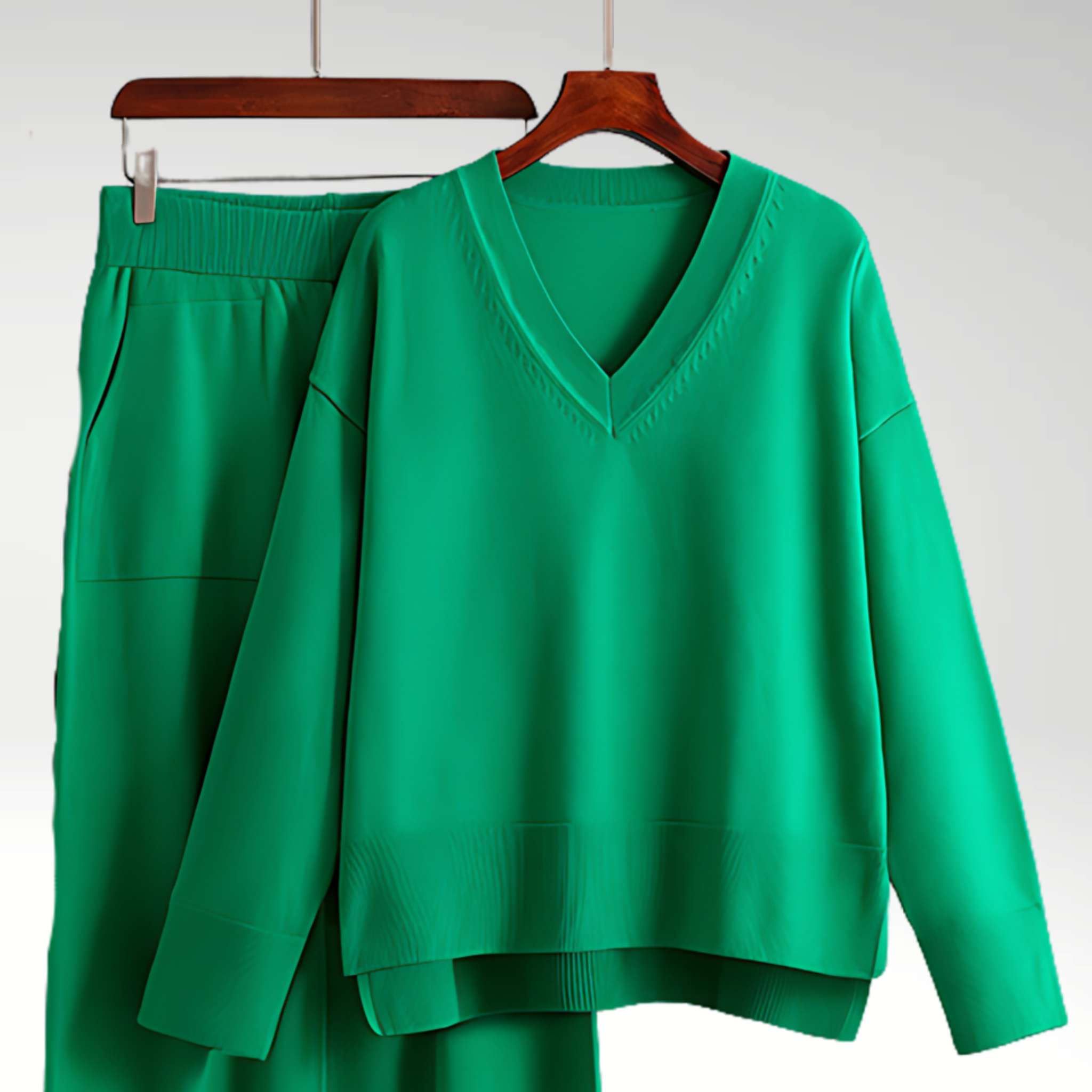 Izabele Atelier™ | Luksusowy zestaw dwuczęściowy z dekoltem w kształcie litery V