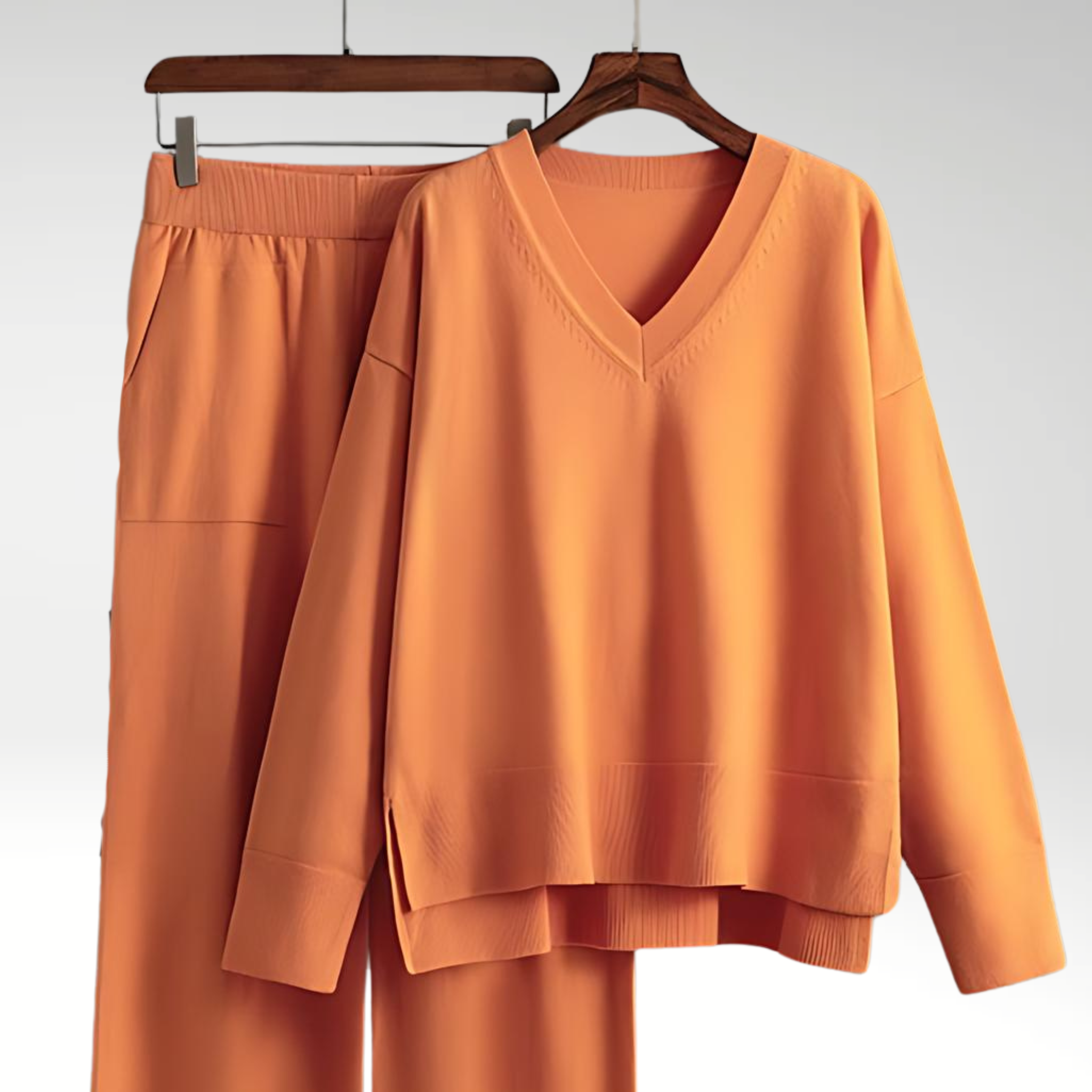 Izabele Atelier™ | Luksusowy dwuczęściowy zestaw z dekoltem w serek