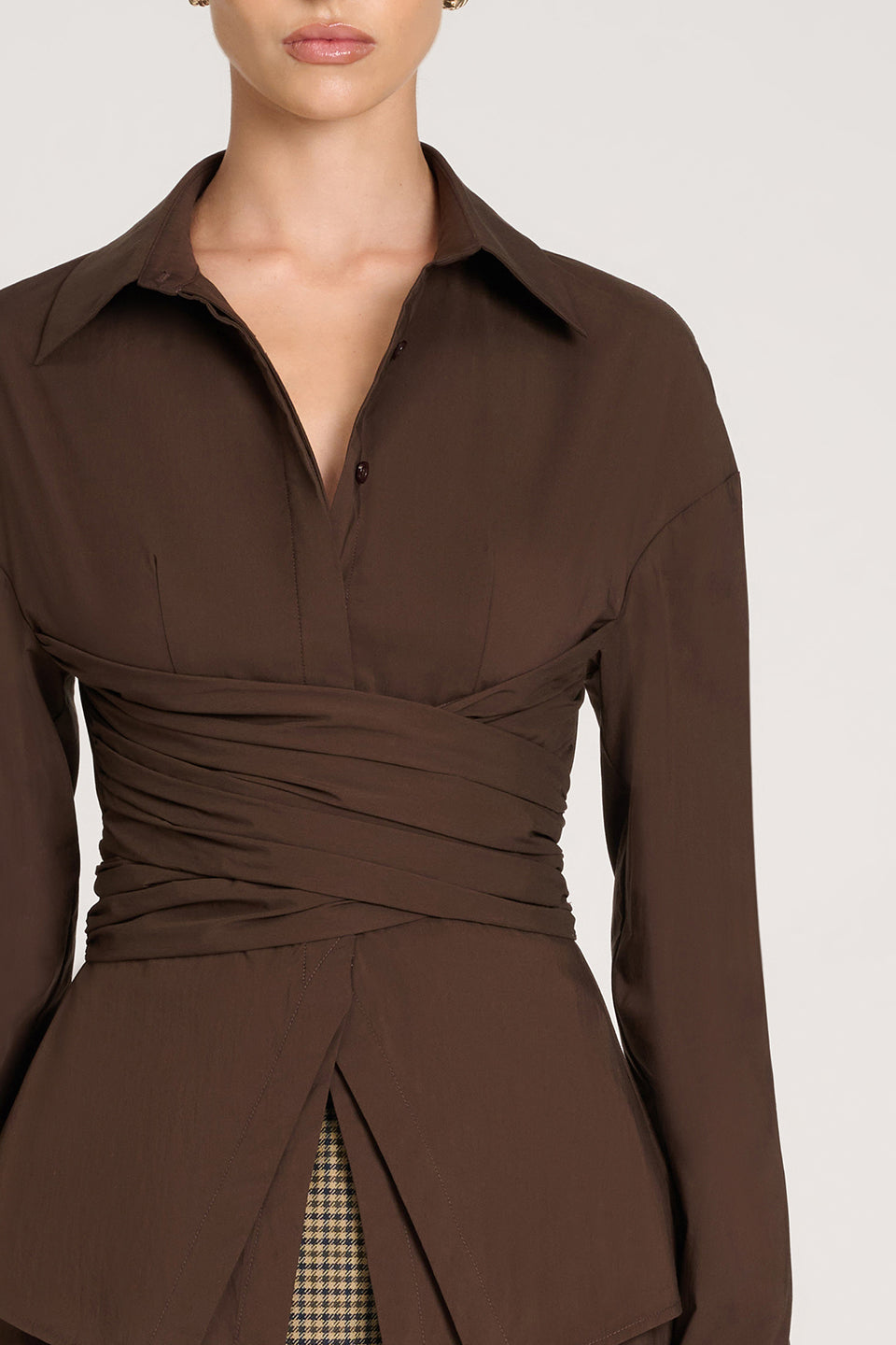 Maja | Strukturalna koszula z marszczeniem