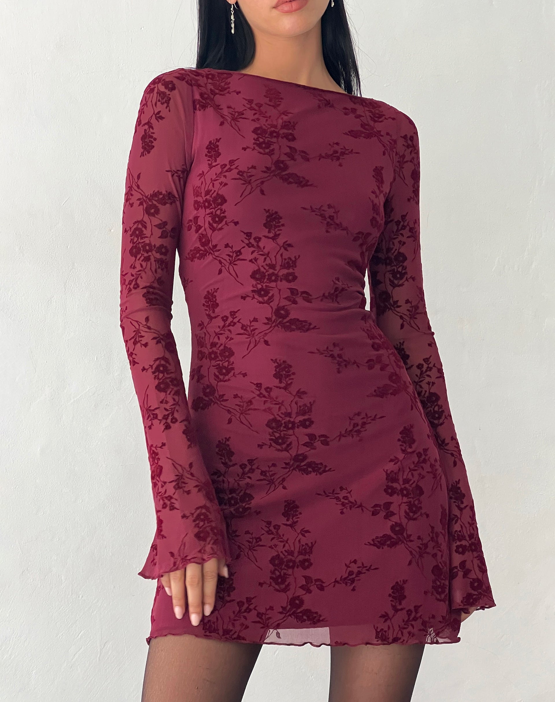 Celine™ | Robe Mini Bordeaux