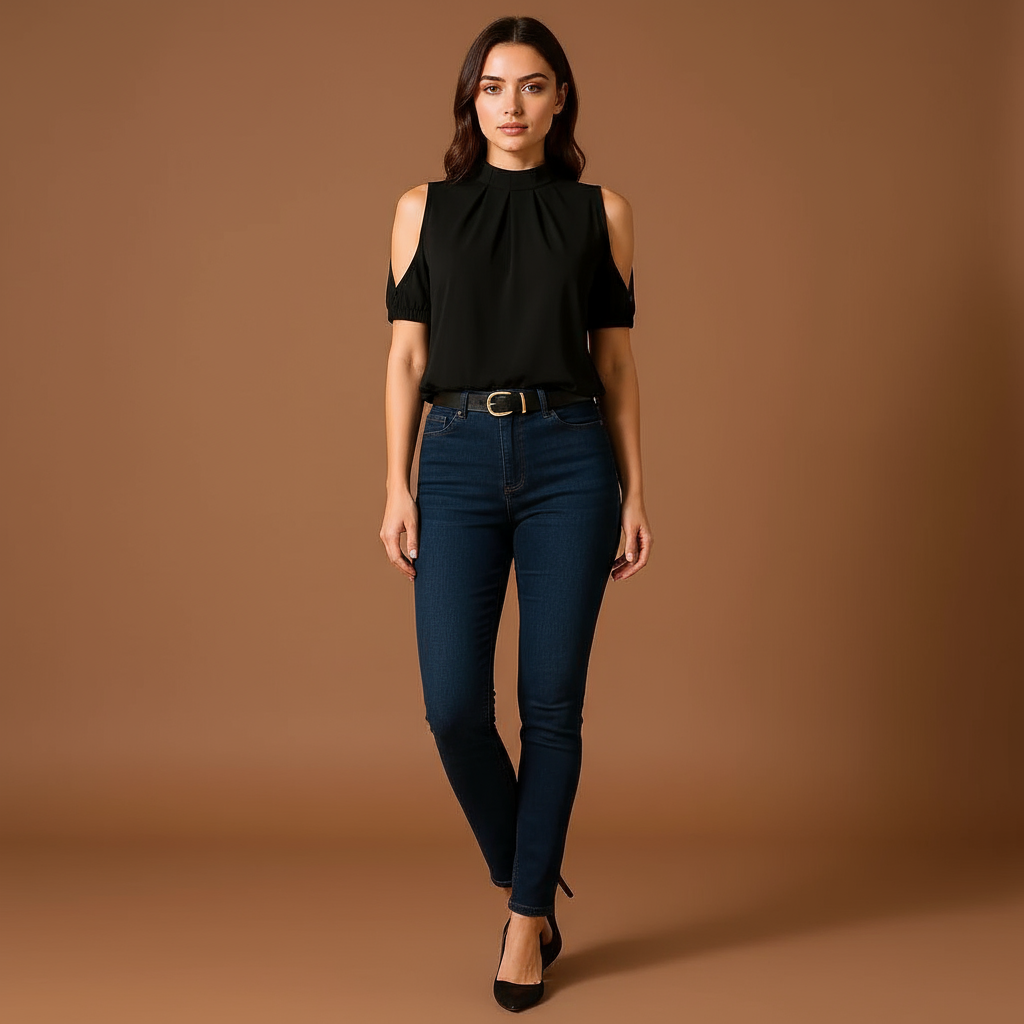 Ania | Bluzka plisowana z rozcięciami