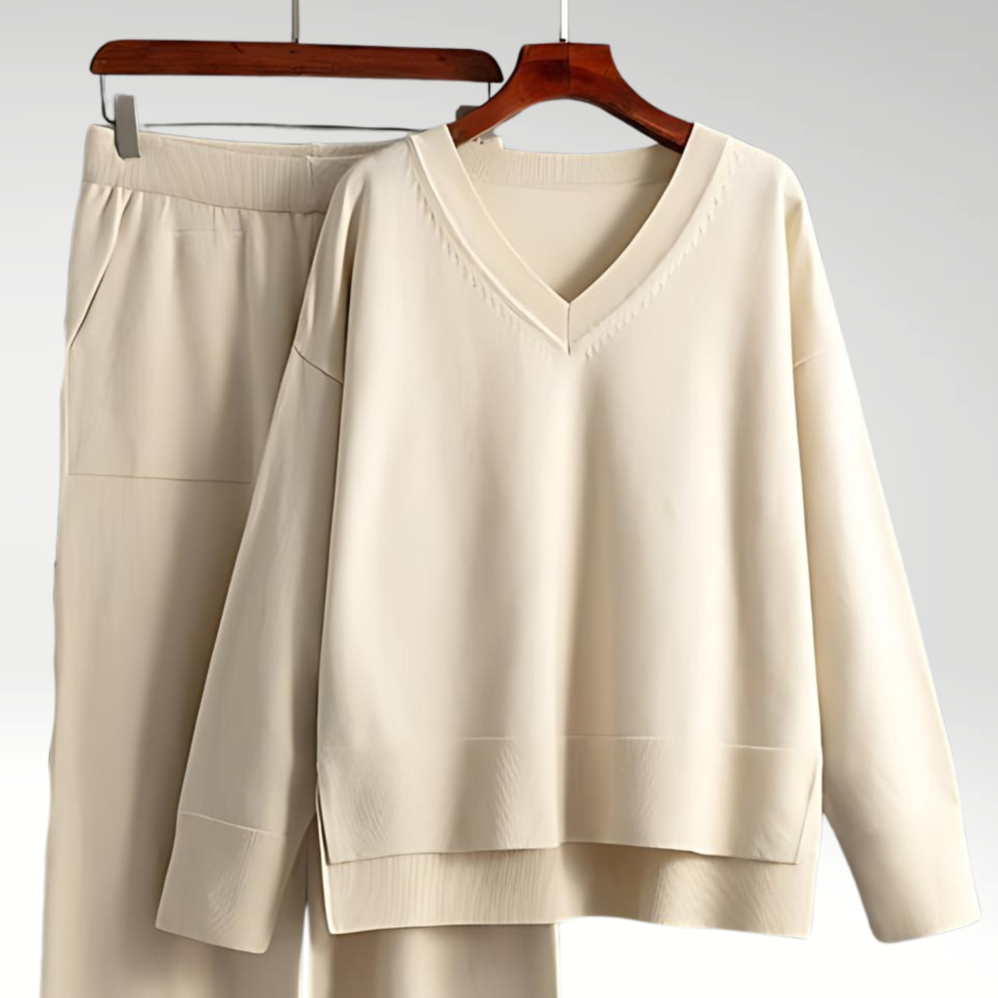 Izabele Atelier™ | Luksusowy zestaw dwuczęściowy z dekoltem w kształcie litery V