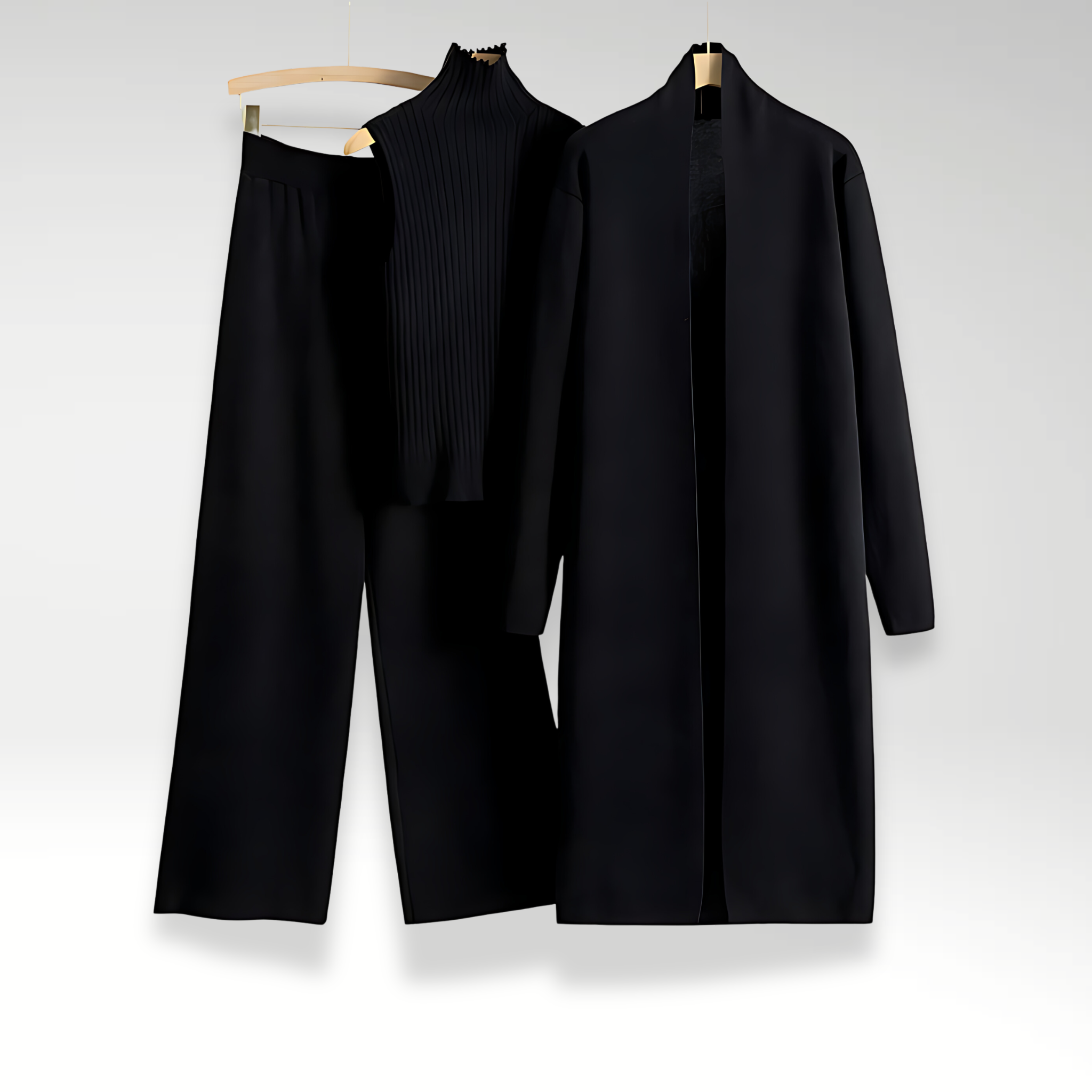 Izabele Atelier™ | Zestaw trzech sztuk z luksusowej dzianiny