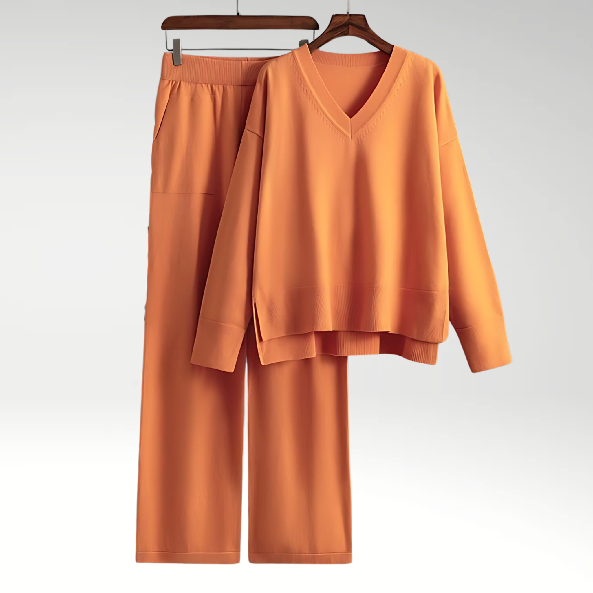 Izabele Atelier™ | Luksusowy dwuczęściowy zestaw z dekoltem w serek