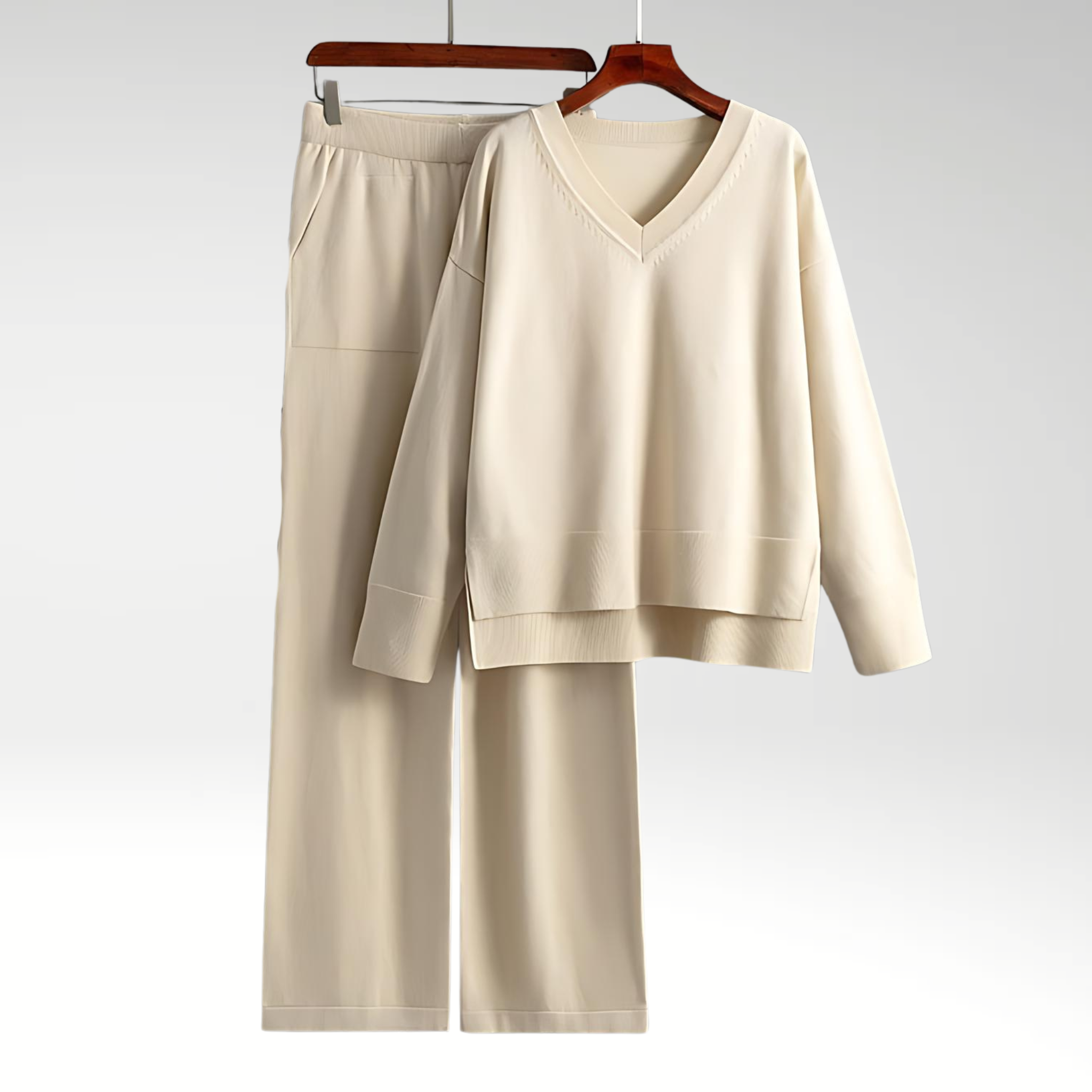 Izabele Atelier™ | Luksusowy zestaw dwuczęściowy z dekoltem w kształcie litery V