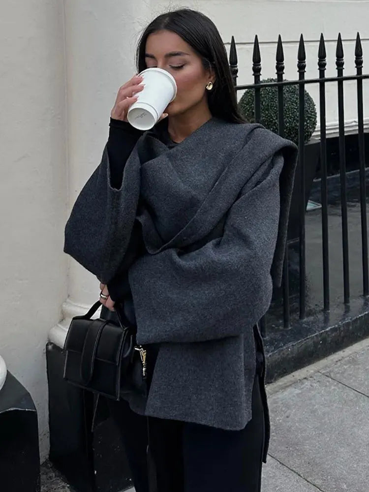 Renata | Płaszcz z Szalikiem