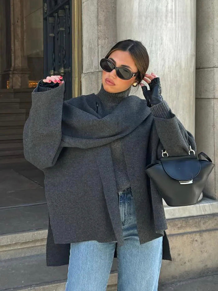 Renata | Płaszcz z Szalikiem