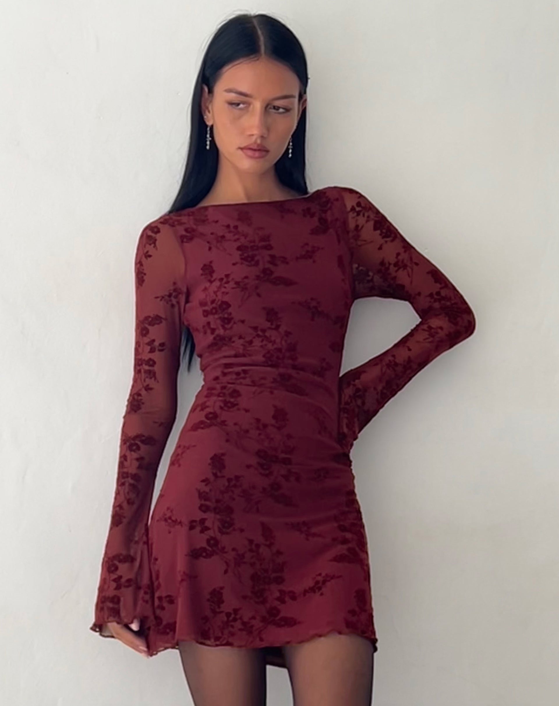 Celine™ | Robe Mini Bordeaux
