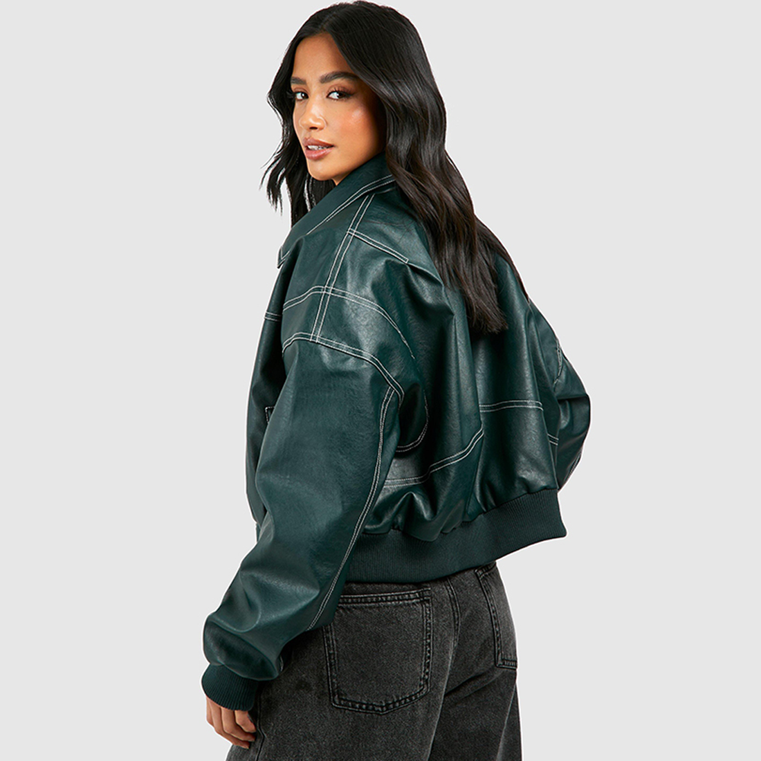 Izabele Atelier™ | Przeskalowana czerwona skórzana kurtka