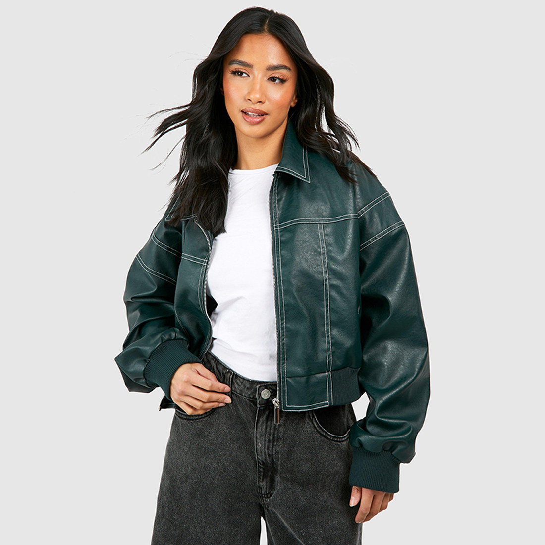 Izabele Atelier™ | Przeskalowana czerwona skórzana kurtka