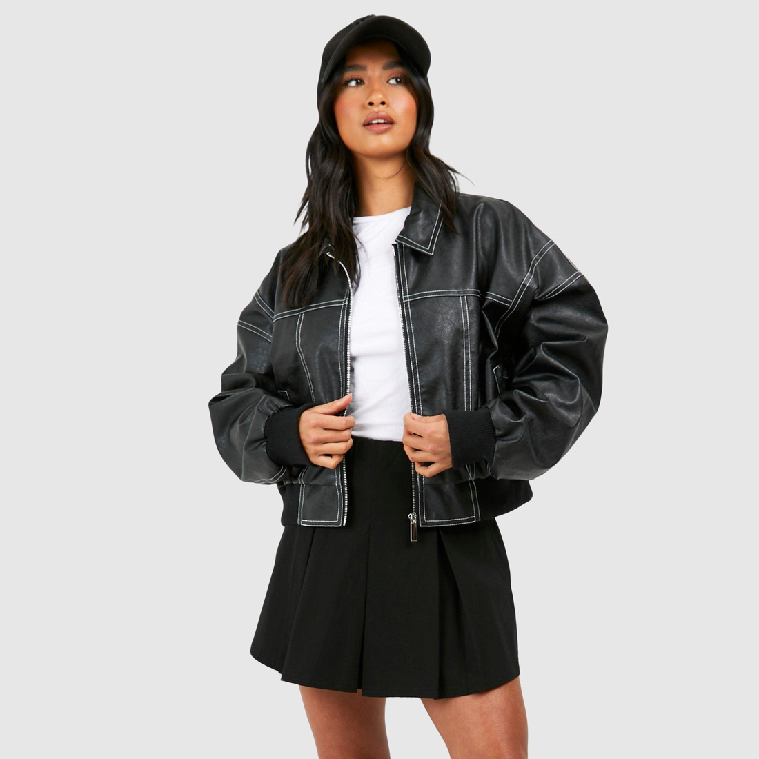 Izabele Atelier™ | Przeskalowana czerwona skórzana kurtka